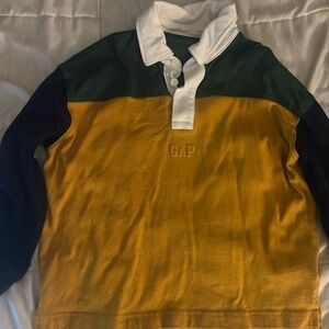 GAP Men's Colorblock Sweater - Mustard, Green, and Navy